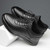 Men's black plain drawstring lace up sport shoe sneaker 06