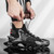 Men's black pattern print sock like blade sport shoe sneaker 03