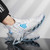 Men's white blue pattern print sock like blade sport shoe sneaker 06
