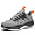Men's grey texture stripe rubber patch sport shoe sneaker 01