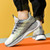 Men's white texture stripe rubber patch sport shoe sneaker 05