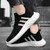 Men's black triple stripe hollow accents sport shoe sneaker 05