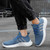 Men's blue triple stripe hollow accents sport shoe sneaker 03