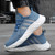 Men's blue triple stripe hollow accents sport shoe sneaker 07