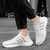 Men's white triple stripe hollow accents sport shoe sneaker 04