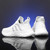 Men's white triple stripe hollow accents sport shoe sneaker 10