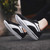 Men's black white label print casual sport shoe sneaker 02