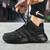 Men's black triple stripe sport shoe sneaker 03