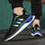 Men's black blue triple stripe logo pattern sport shoe sneaker 05