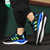 Men's black blue triple stripe logo pattern sport shoe sneaker 07
