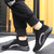 Men's black flyknit texture pattern sock like sport shoe sneaker 02