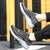 Men's grey flyknit texture pattern sock like sport shoe sneaker 04