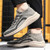 Men's khaki flyknit texture pattern sock like sport shoe sneaker 04