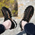 Men's black pattern hollow mesh casual shoe sneaker 03