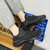 Men's black flyknit arrow & stripe texture sport shoe sneaker 05