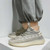 Men's beige flyknit arrow & stripe texture sport shoe sneaker 04