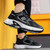 Men's black logo pattern stripe sport shoe sneaker 02