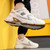 Men's beige logo pattern stripe sport shoe sneaker 03