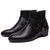Men's black buckle strap side zip slip on shoe boot 01