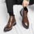 Men's brown cap point toe lace up shoe boot 07