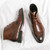 Men's brown cap point toe lace up shoe boot 09