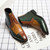 Men's brown green multi color join accents lace up shoe boot 08