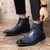 Men's blue plain casual lace up shoe boot 02