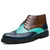 Men's brown blue brogue multi color lace up shoe boot 01