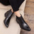 Men's black retro brogue lace up shoe boot 03