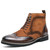 Men's brown retro brogue lace up shoe boot 01