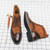 Men's brown retro brogue lace up shoe boot 10