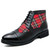 Men's black brogue check cap toe lace up shoe boot 01