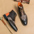 Men's brown brogue check retro lace up shoe boot 12