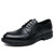 Men's black plain casual derby dress shoe 01