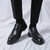 Black plain casual derby dress shoe