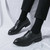 Men's black plain casual derby dress shoe 05