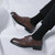 Men's brown plain casual derby dress shoe 03