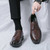 Men's brown plain casual derby dress shoe 07