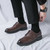 Men's brown plain casual derby dress shoe 05