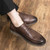 Men's dark brown sewn accents derby dress shoe 03