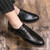 Men's black sewn accents retro derby dress shoe 02