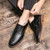 Men's black sewn accents retro derby dress shoe 04