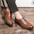 Men's brown sewn accents retro derby dress shoe 07