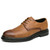 Men's brown retro point toe derby dress shoe 01