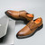 Men's brown retro point toe derby dress shoe 10