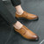 Men's brown retro point toe derby dress shoe 03