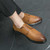 Men's brown retro point toe derby dress shoe 04