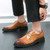 Men's brown croc skin pattern retro derby dress shoe 02