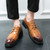 Men's brown croc skin pattern retro derby dress shoe 07