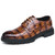 Men's brown croc skin pattern retro derby dress shoe 01